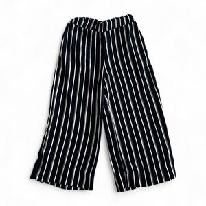 H&M Blue White Striped Cropped Pants Women’s 8 | Summer Ankle Trousers
